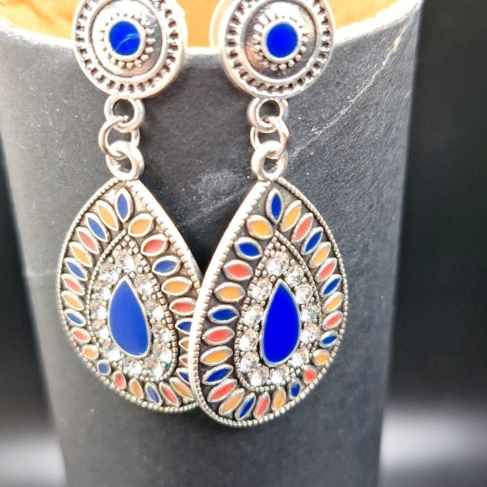 BOHEMIAN multicolor tear drop earrings